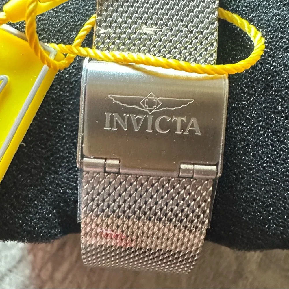 Invicta Angel Starlight 48843 Pink Dial Silver Mesh Watch 38mm NIB